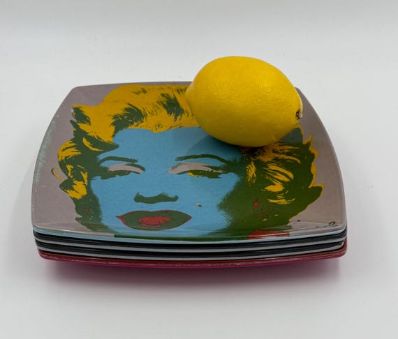 Andy Warhol Marilyn Monroe Melamine Plates, Set of 4 Collectible