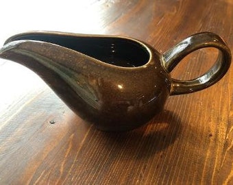 Vintage Russel Wright Creamer, American Modern line, Black Chutney color by Steubenville, 1950-1959