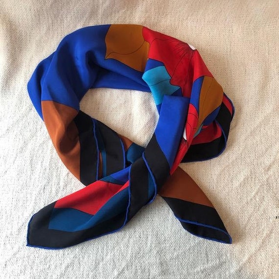 Vintage Silk Scarf by Madame Gres, Pattern of Flow