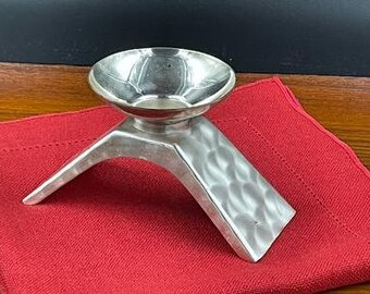Mid Century Modern Silver Plated Candle Holder, WMF Ikora Germany, Designed by Kurt Radtke, 1960s Modernist Design