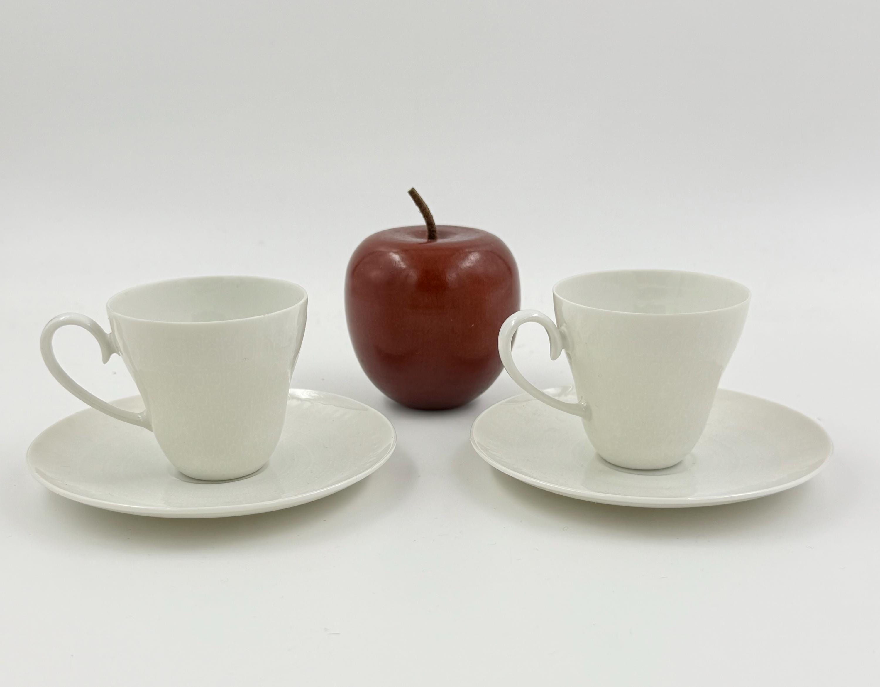 Rosenthal Romance Demitasse Cup and Saucer Set of 2, All White