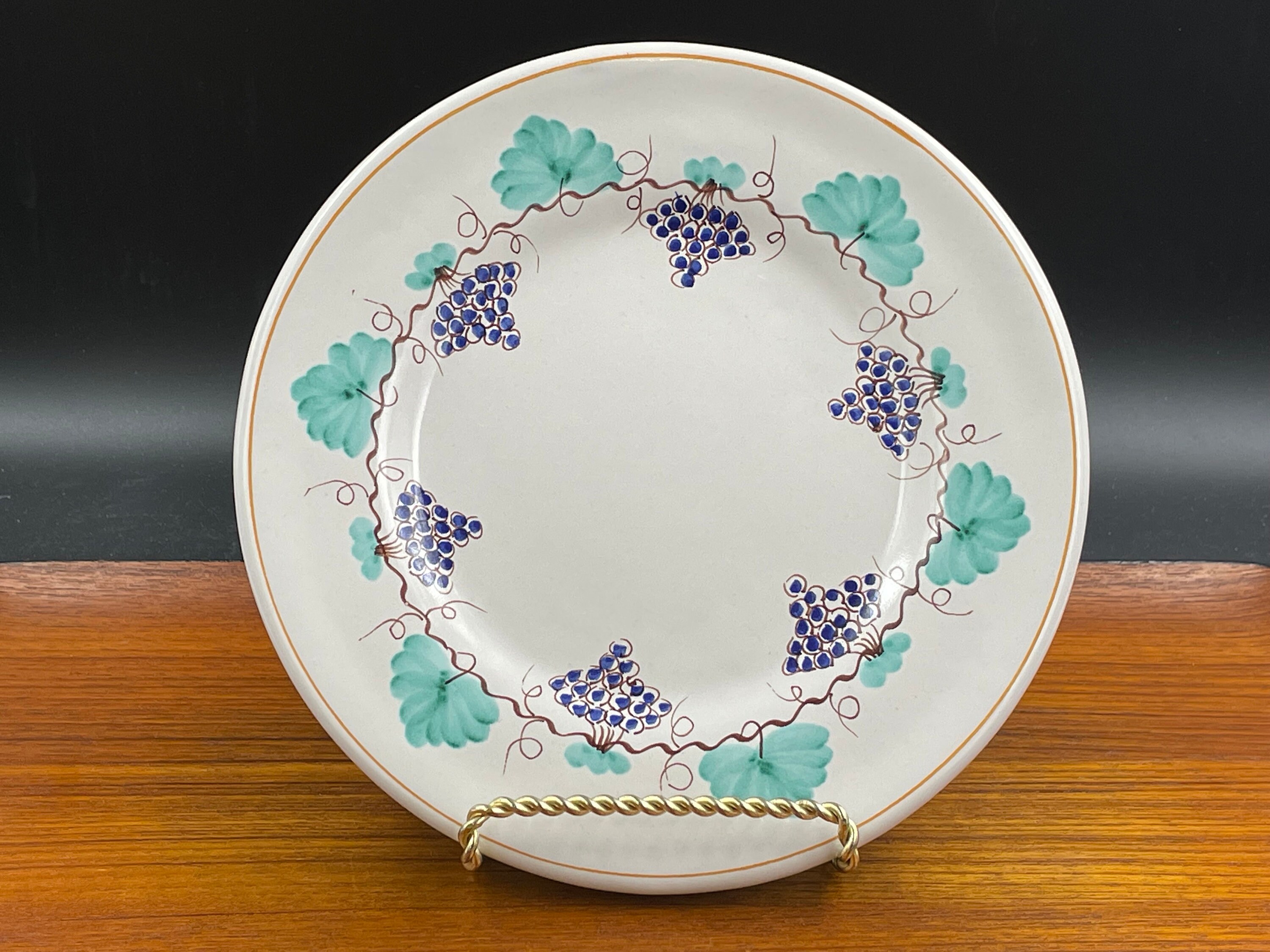 Vintage Italian Plate Signed RIFA Vietri, Hand Painted Ceramic