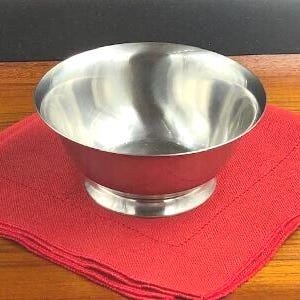 Mid Century Stainless Steel Revere Serving Bowl, Made in Denmark, circa 5 1/2 Inches Wide, Danish Modern, 1960s to 1970s