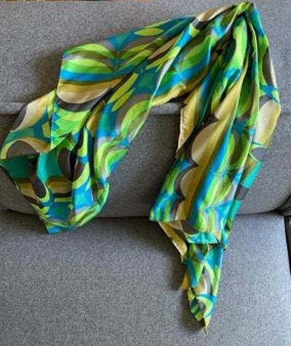 Vintage Large Wrap or Scarf by Echo, Mid Mod Patt… - image 5