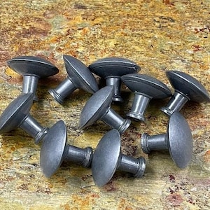 Metal Drawer Pull Knobs, Set of 10, Charcoal Colored, Pewter, Non Magnetic