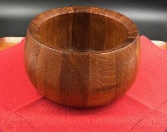 Vintage Dansk Teak Salad Bowl, Fruit Bowl, Staved Wood, Designed by Jens Quistgaard, Malaysia