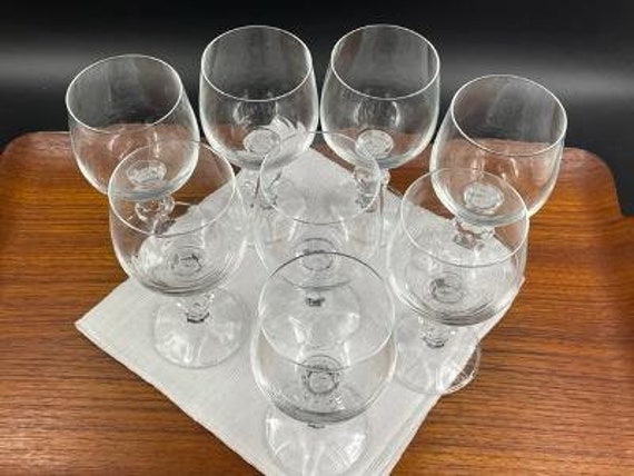 Vintage Bohemia Crystal Wine Glasses, 5.75 Inches Height, Ball