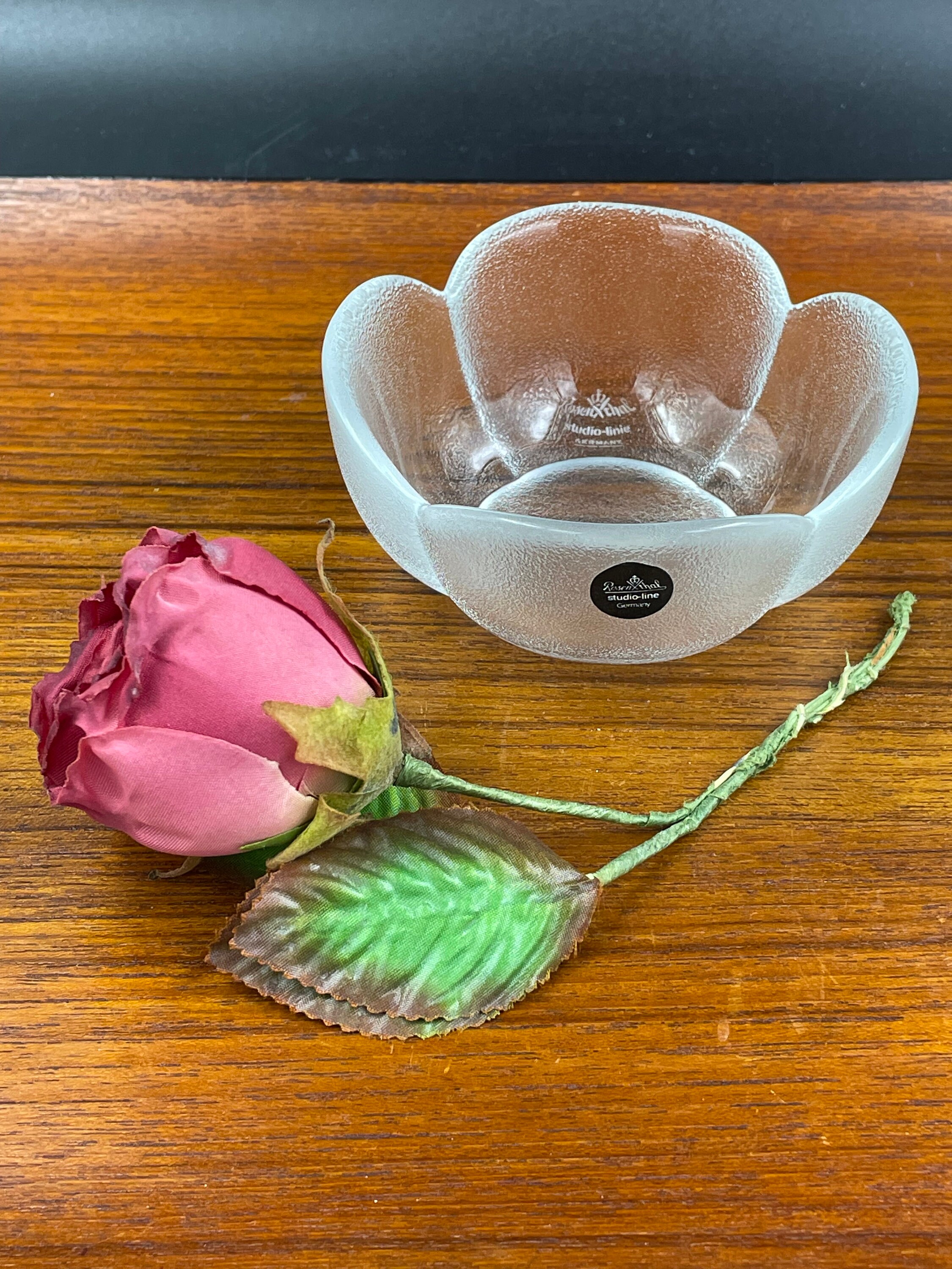 Vintage Rosenthal Studio Linie Crystal Bowl in Clover Clear