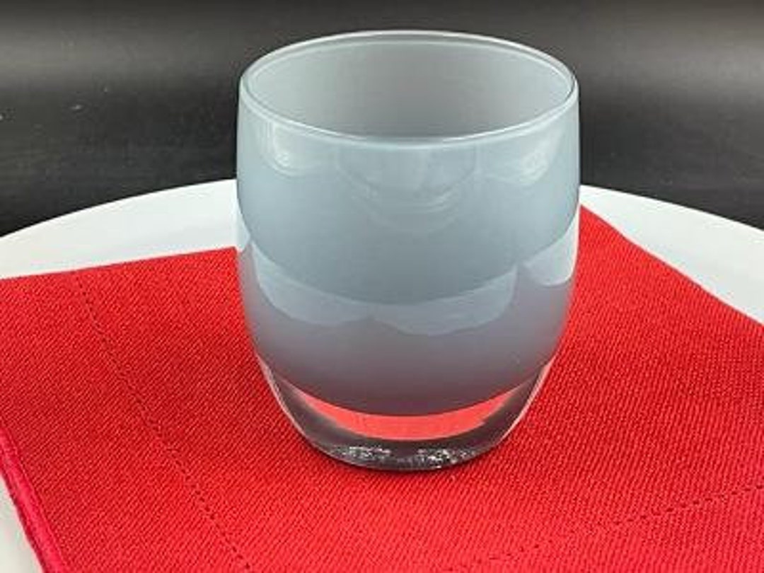 Glassybaby Votive, Pre Triskelion, Hand Blown Art Glass, Bluegray