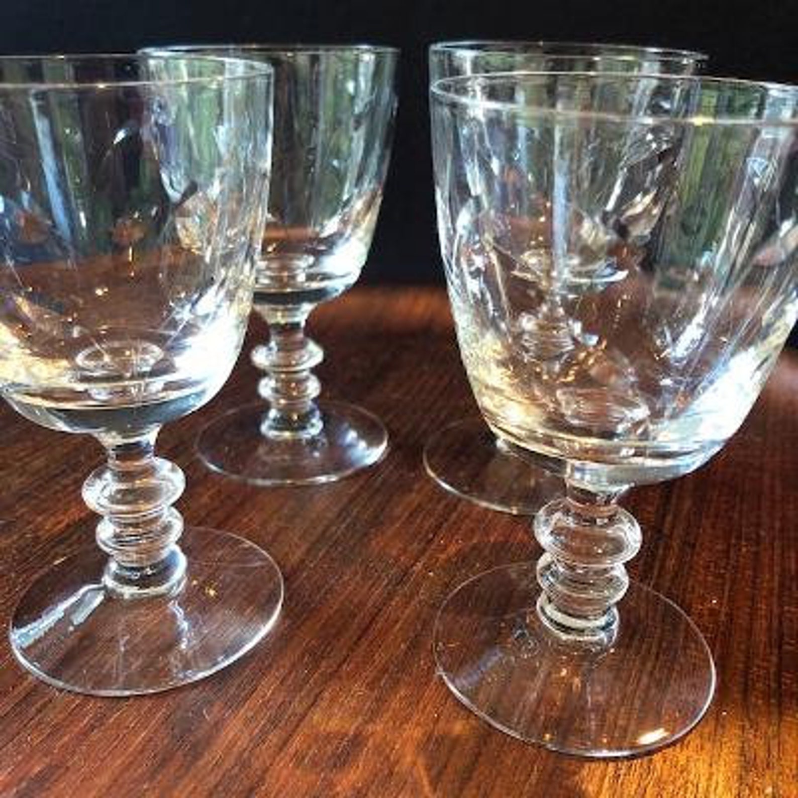 Vintage Set of 4 Etched Crystal Cordial or Cocktail Glasses Etsy