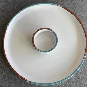 ヴィンテージ Dansk チップ アンド ディップ セット、メサ ホワイト サンド パターン、ポルトガル製、直径 13 インチ、1986 年から 1996 年