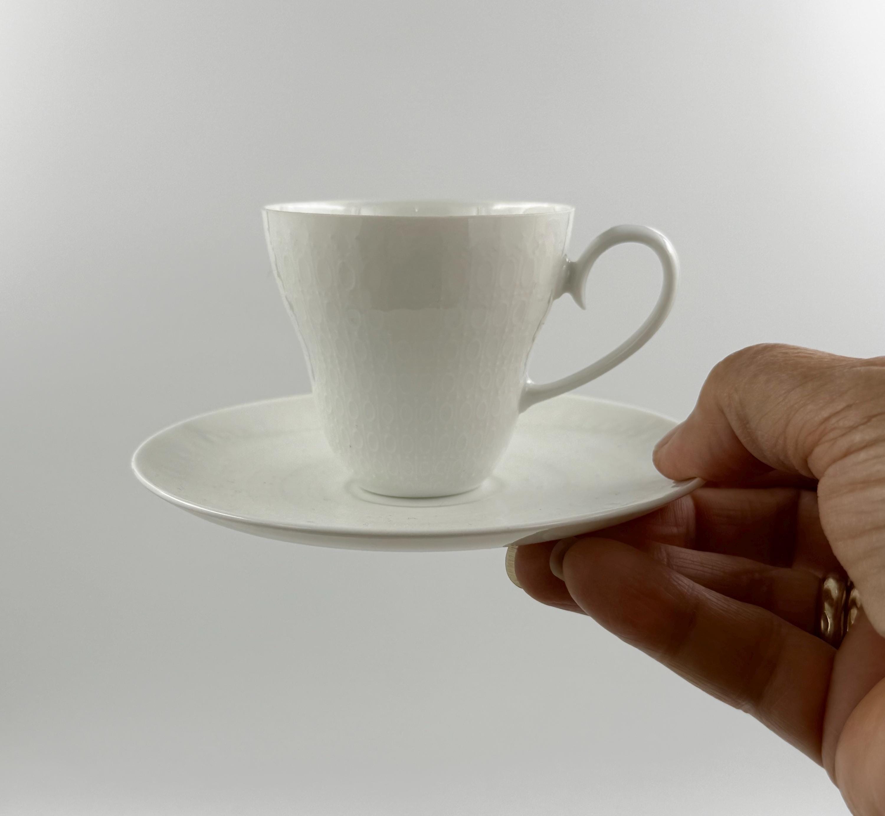 【美品】Rosenthal Romanze カップ・ソーサー・プレート 2セット Rosenthal Romance Demitasse Cup and Saucer Set of 2, All White