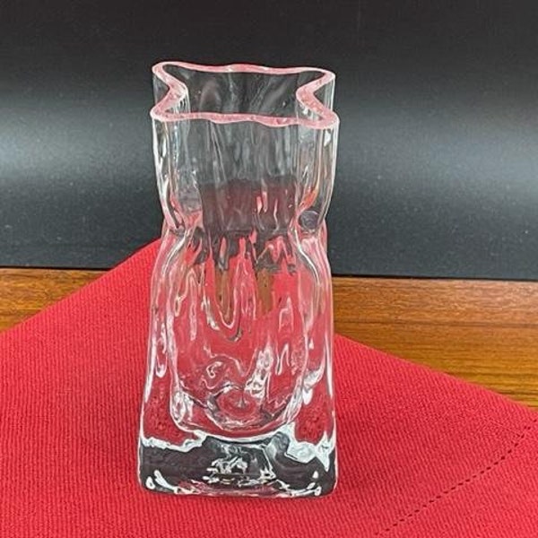 Vintage Glas Vase Entworfen von Renate Stock, Brutalist Form, SEA Glasbruk Schweden, Selten, Skandinavisch, 1980er Jahre