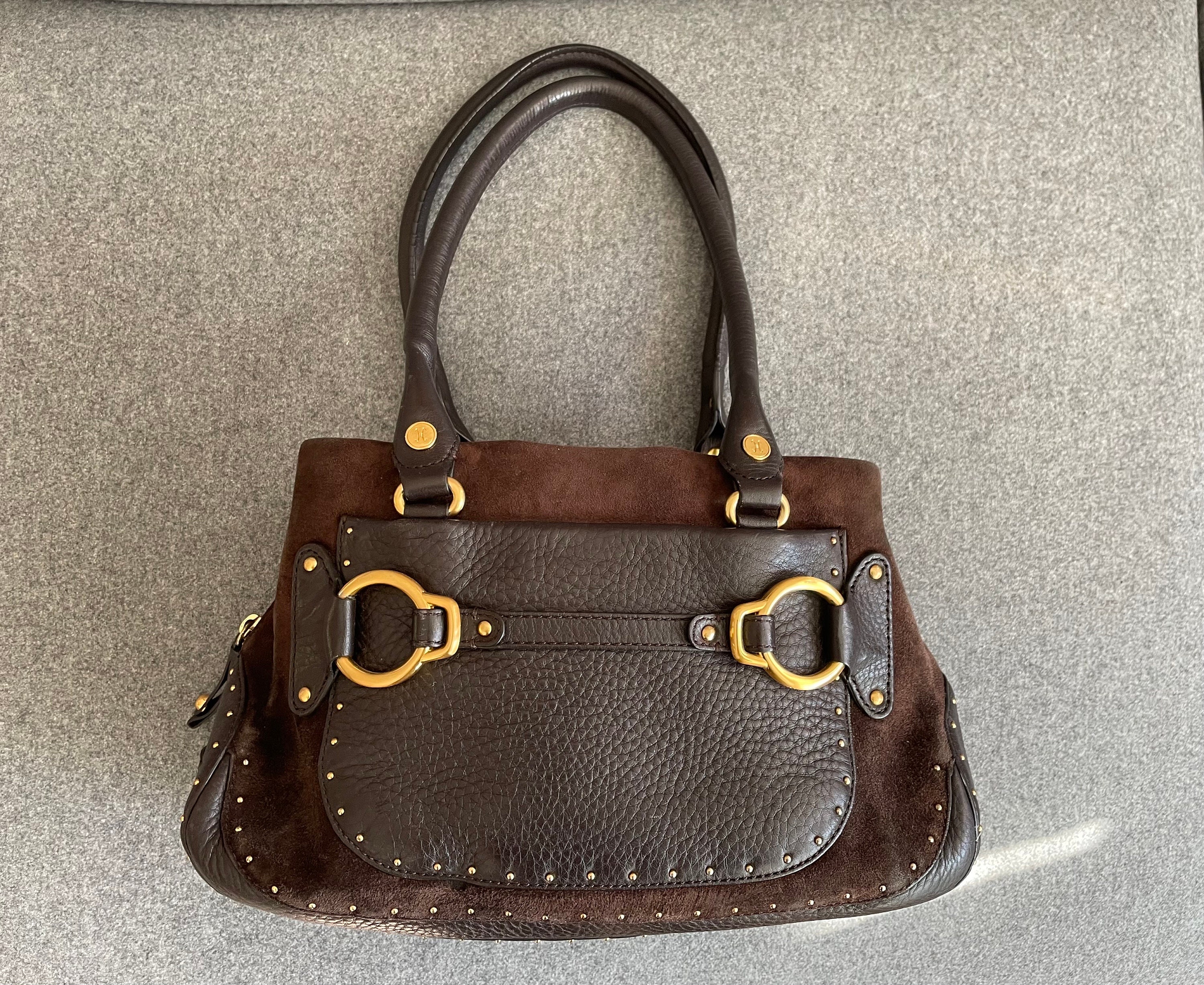 Cole Haan Brown Suede and Leather Shoulder Bag, Stephanie F05 with 