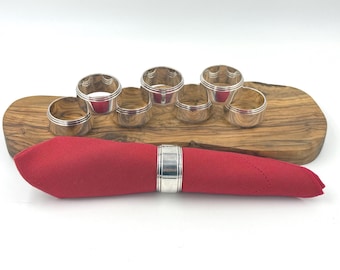 Anillos para servilletas de plata vintage, juego de 8, diseño clásico y elegante, vajilla perfecta para las fiestas.