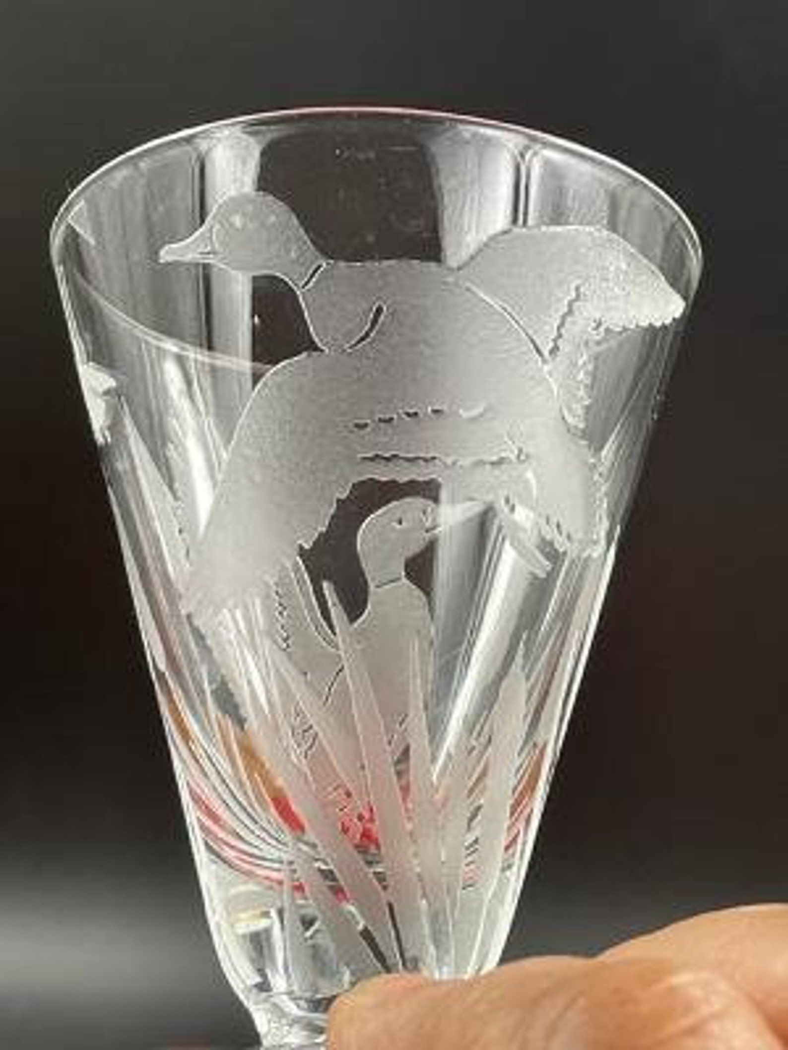 Vintage Etched Footed Cocktail Glasses Set of 4 Ducks in Etsy