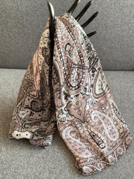 Vintage Silk Scarf by Echo, Paisley Pattern in Pi… - image 10