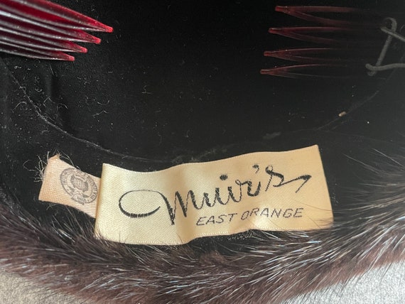 Mid Century Vintage Mink Pillbox Hat, Rich Natura… - image 4