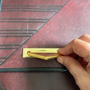 Vintage Leather Messenger Bag by Roche, Slim Vertical Case, Embossed Burgundy Leather, Gold Tone Clasp, Documents Carrier, 1980s image 3