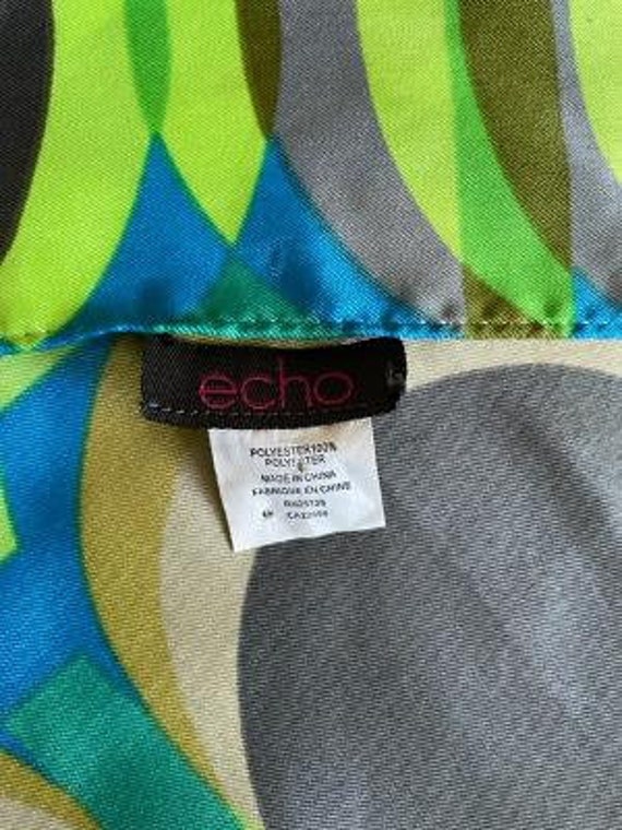 Vintage Large Wrap or Scarf by Echo, Mid Mod Patt… - image 7