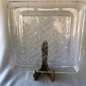 Retro MCM Lucite Tray Listing Various Cheeses