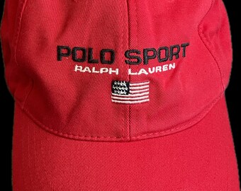Vintage Polo Sport Ralph Lauren Baseball Cap, Men's, Red Cotton
