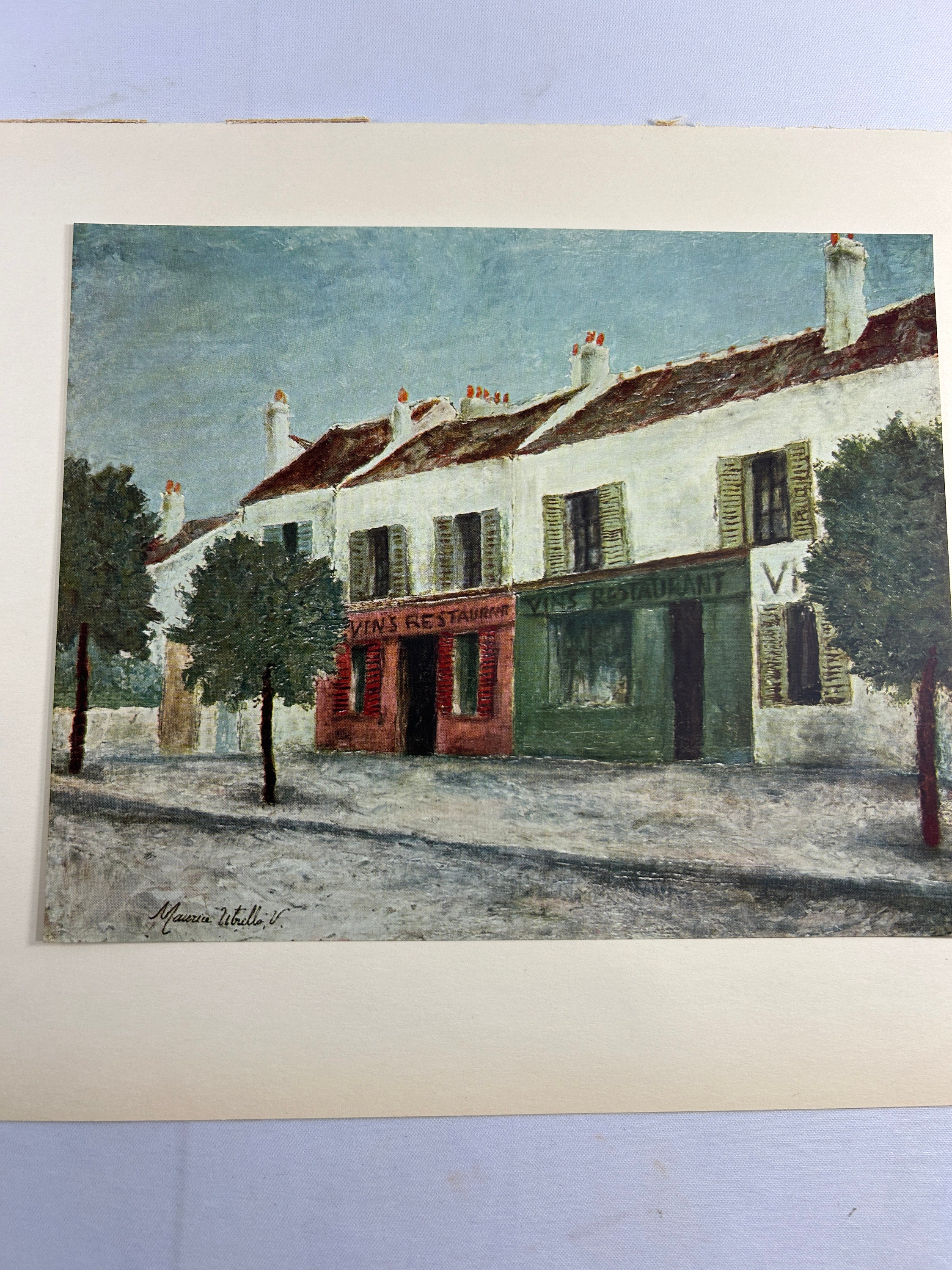 Vintage Maurice Utrillo Art Print Bistros in a Suburb Unframed