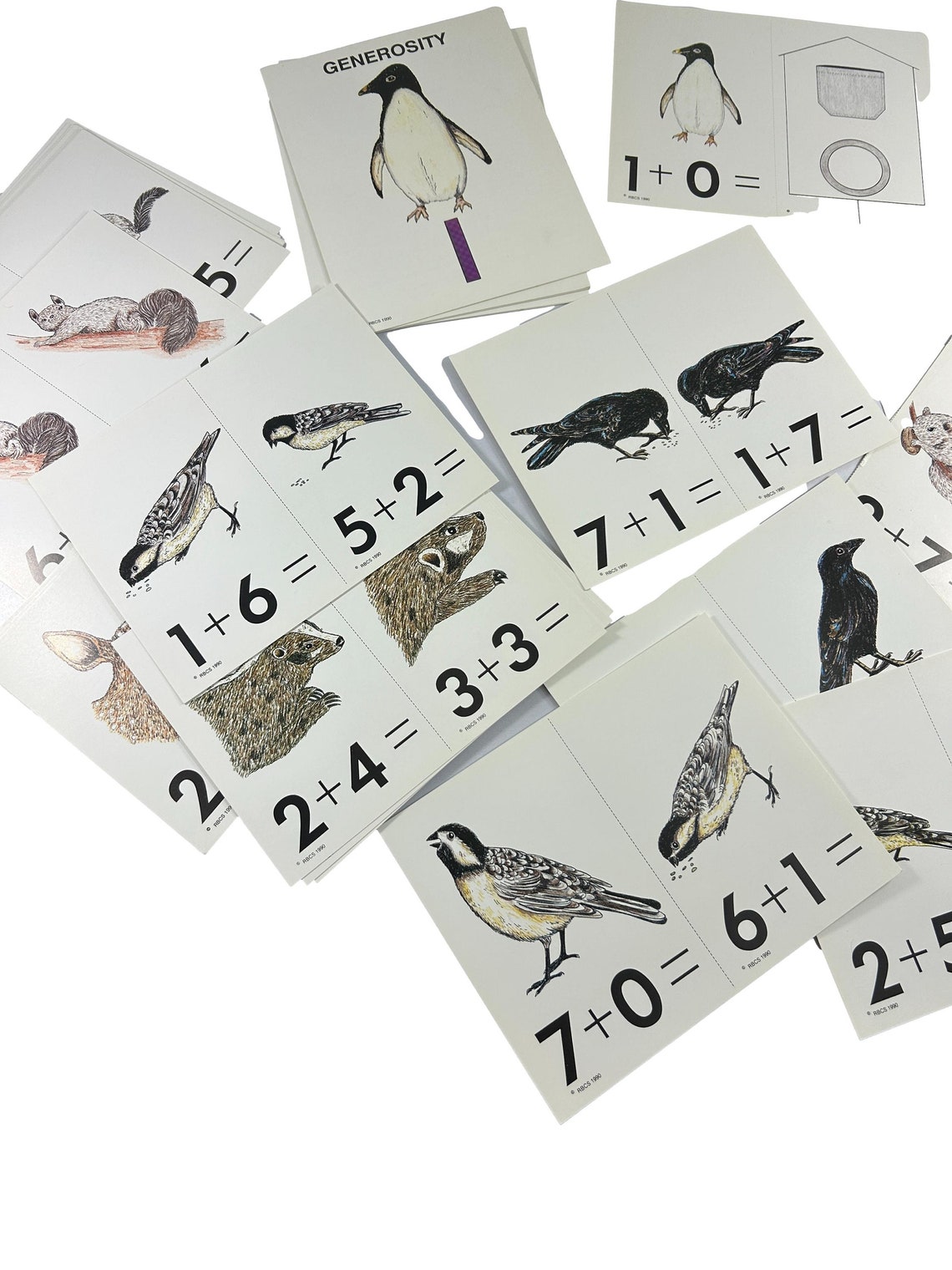 Vintage Large Size Flash Cards Single Sided Numbers Arithmetic - Etsy
