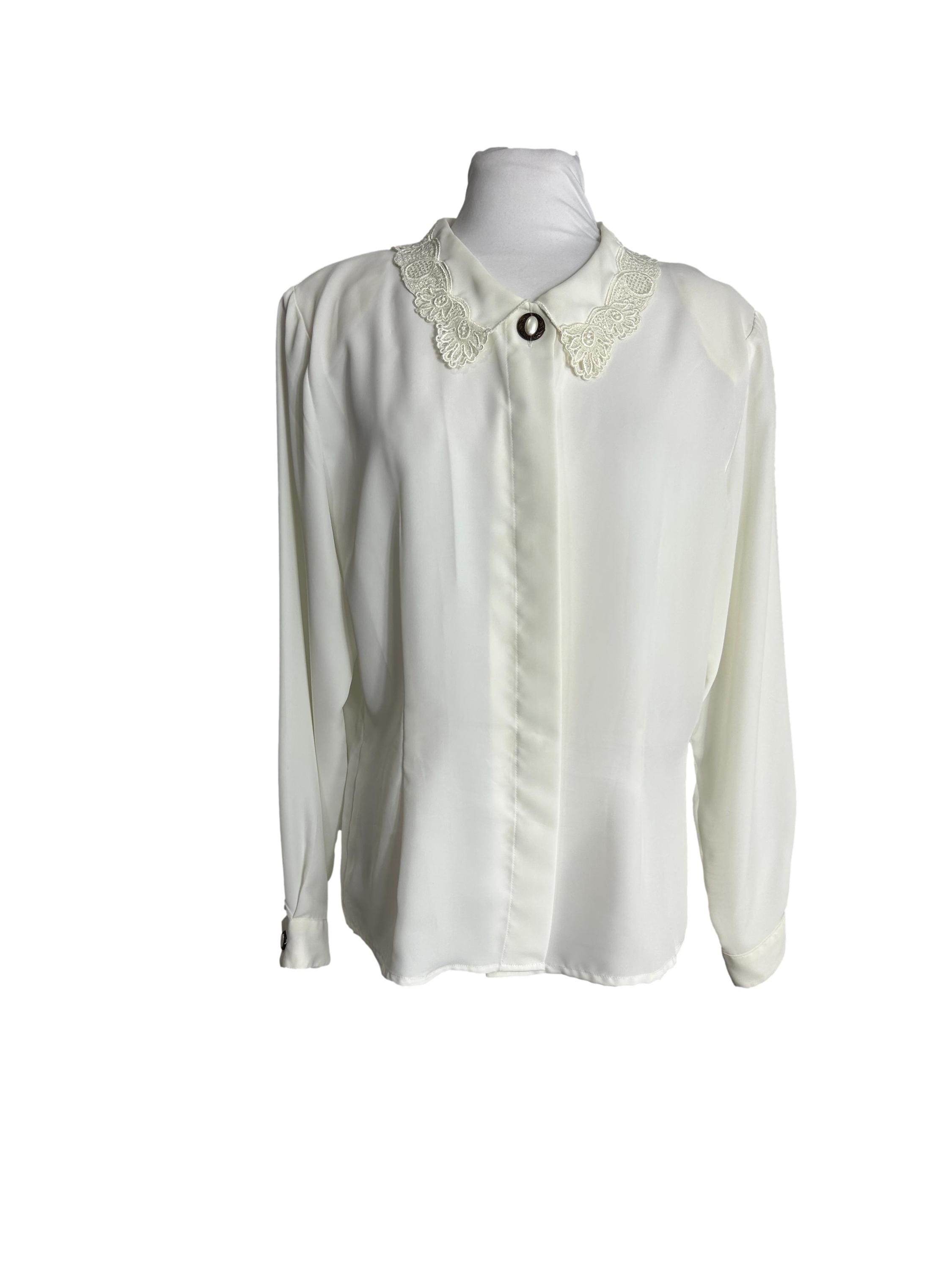 Ivory Lace Blouse - Etsy Ivory Lace Blouse - Etsy