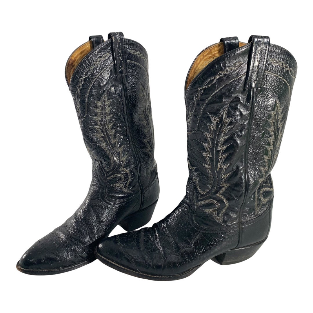 GmarShops Marketplace, Tony Lama El Rey Mens Full Quill Brown Ostrich  Western Cowboy Boots Size 10 D