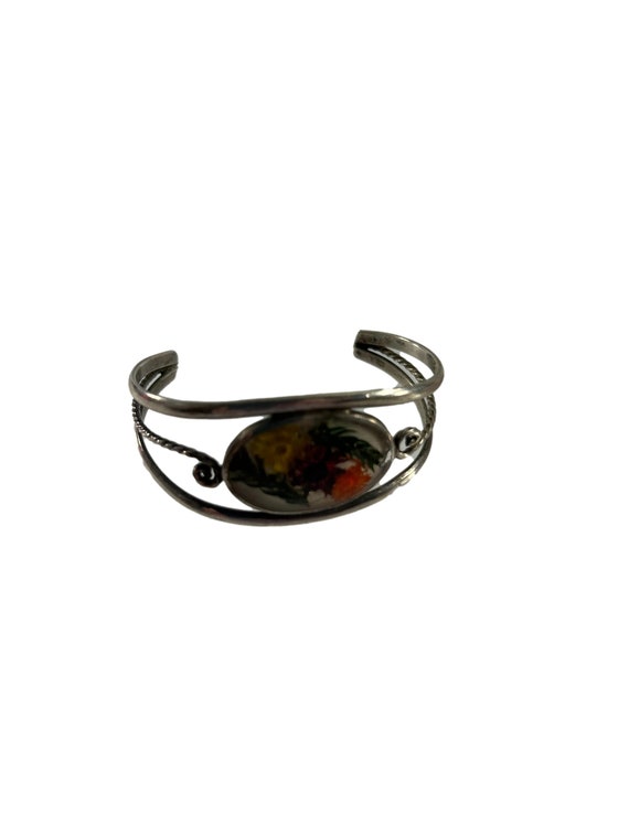 Vintage 1970s Taxco Mexico Sterling Silver Bracel… - image 1