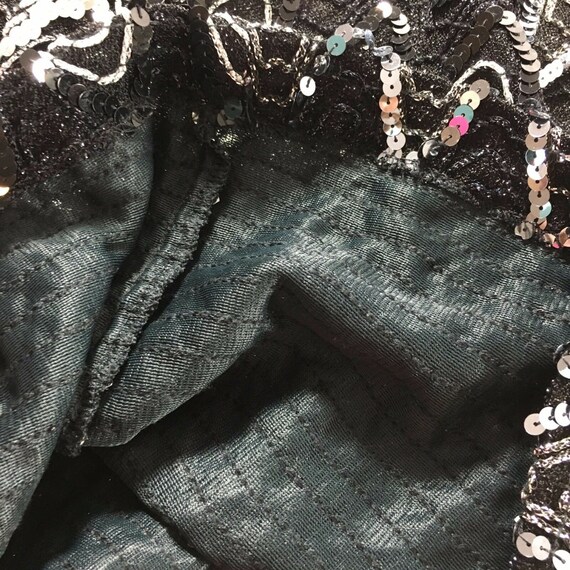 Adamo Womens Shirt Size Small Black Silver Sequin… - image 7