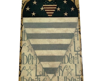 Beth Yarbrough Liberty Heart Flag Wall Plaque Sign Patriotic Red White Blue USA