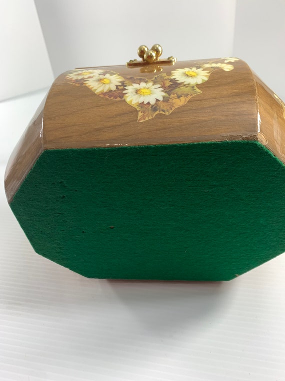 Vintage Decoupage Wood Box Brown Floral Daisies F… - image 6