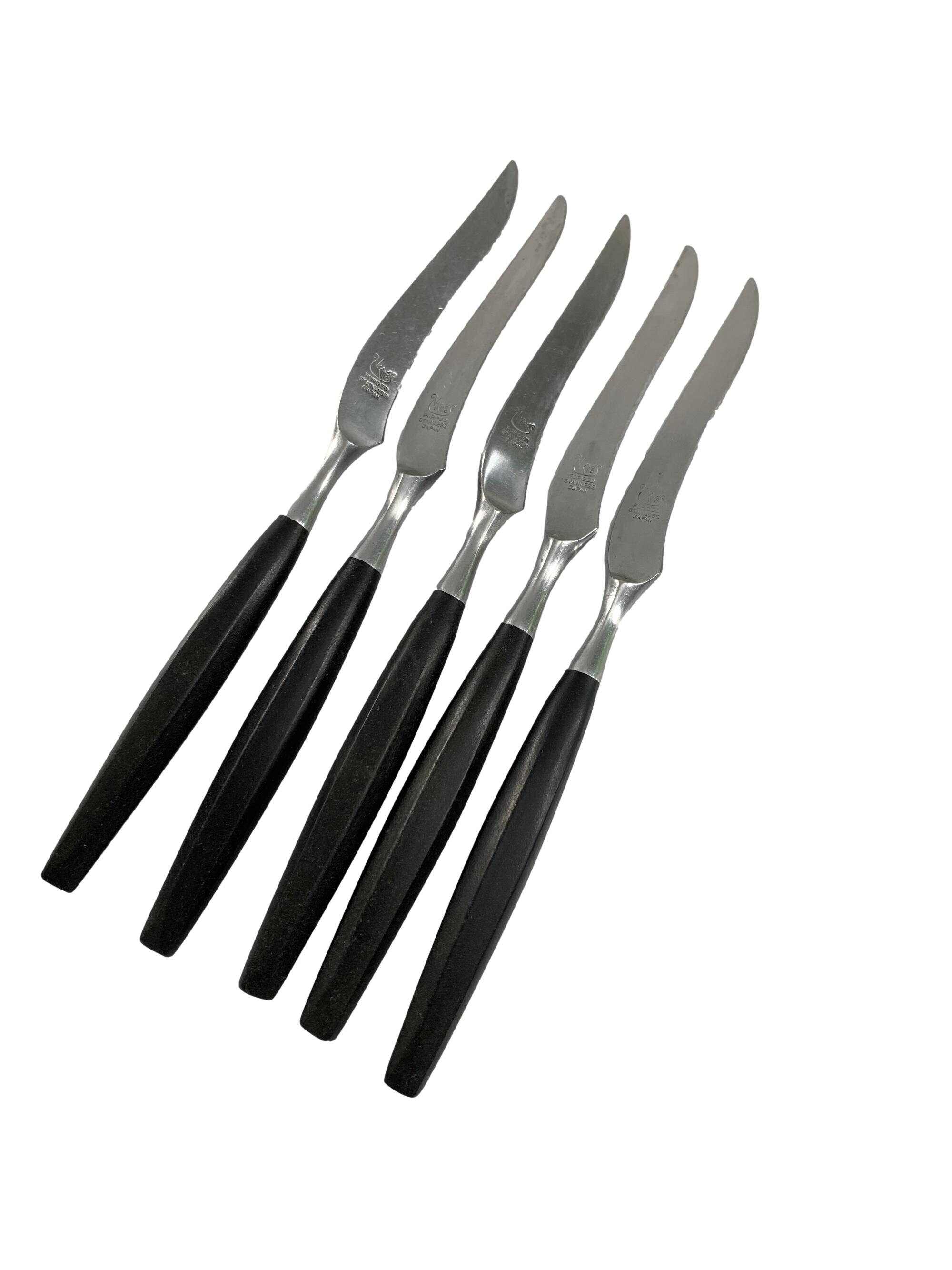 Vintage Mid Century Modern Viking Steak Knife Set of 5 Stainless