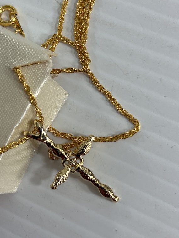 Vintage Roman Necklace Cross Pendant Genuine Crys… - image 4