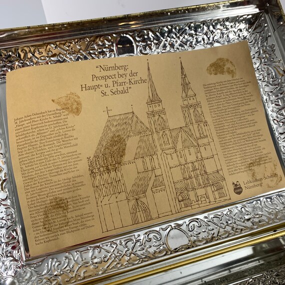 Vintage 1992 Large E Otto Schmidt Tin Biscuit Cookie Box Chest