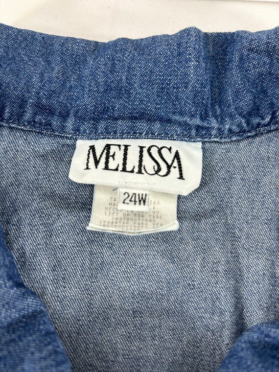 Vintage 90s Melissa Denim Vest Womens Plus Size 2… - image 2