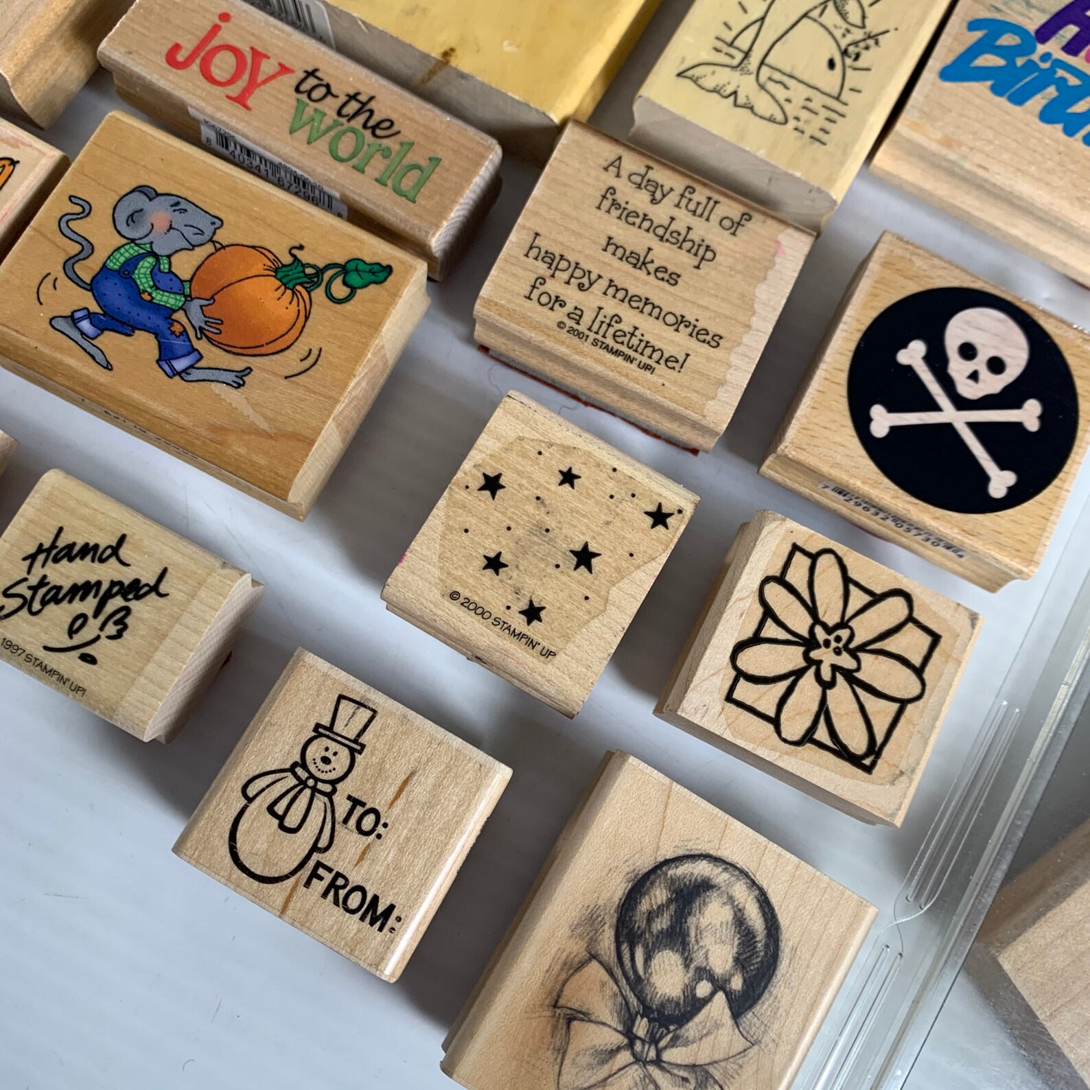 Large Mixed Lot 36 Rubber Stamps Stampin up Stampede Hero Arts Anitas