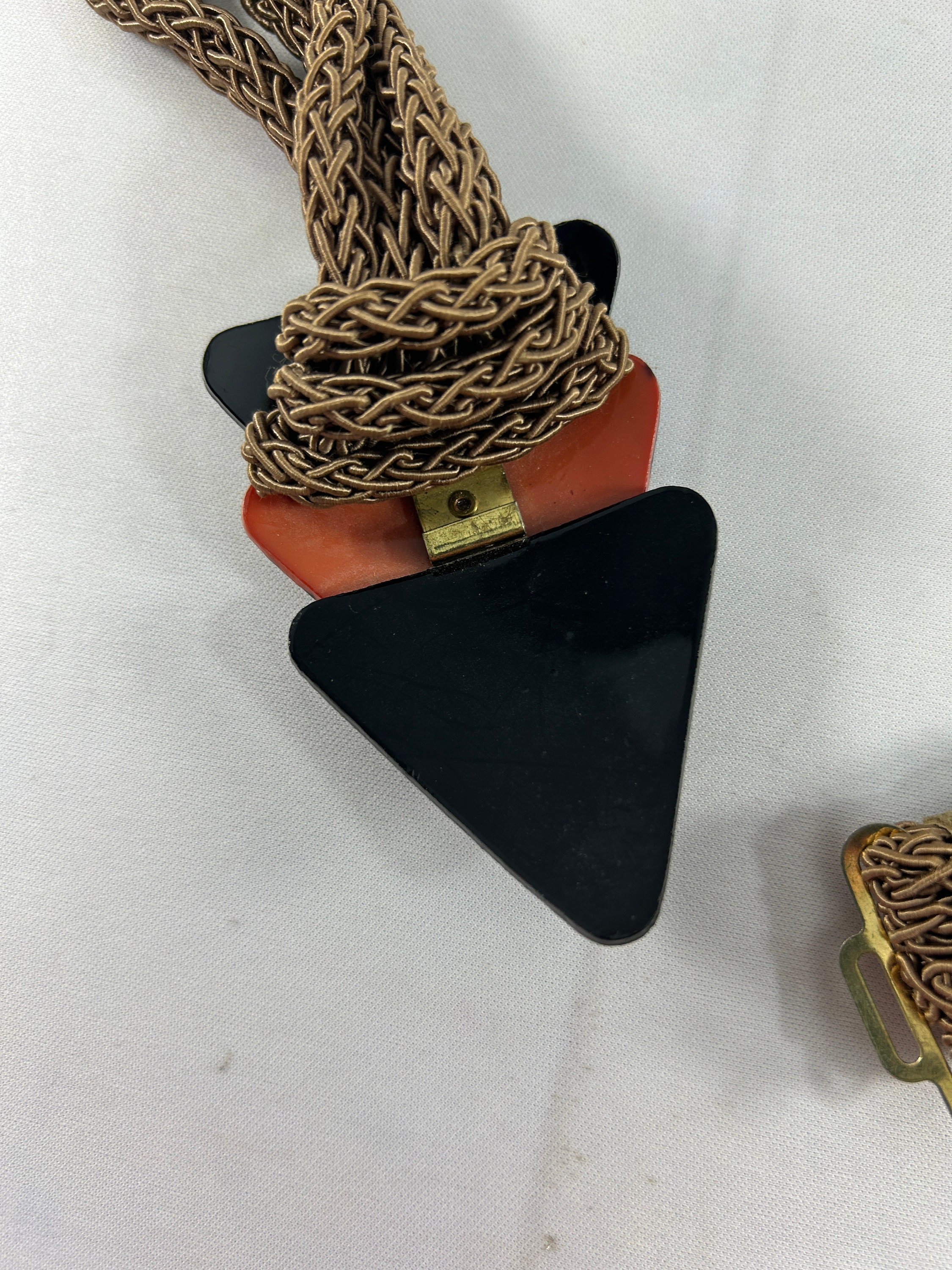 Vtg Carolyn Tanner Designs Belt Woven Braided Cord Plastic 