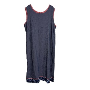 Vintage Stonebridge Womens Size 3X Tank Dress Blue Check Red Trim Long Sleeveless