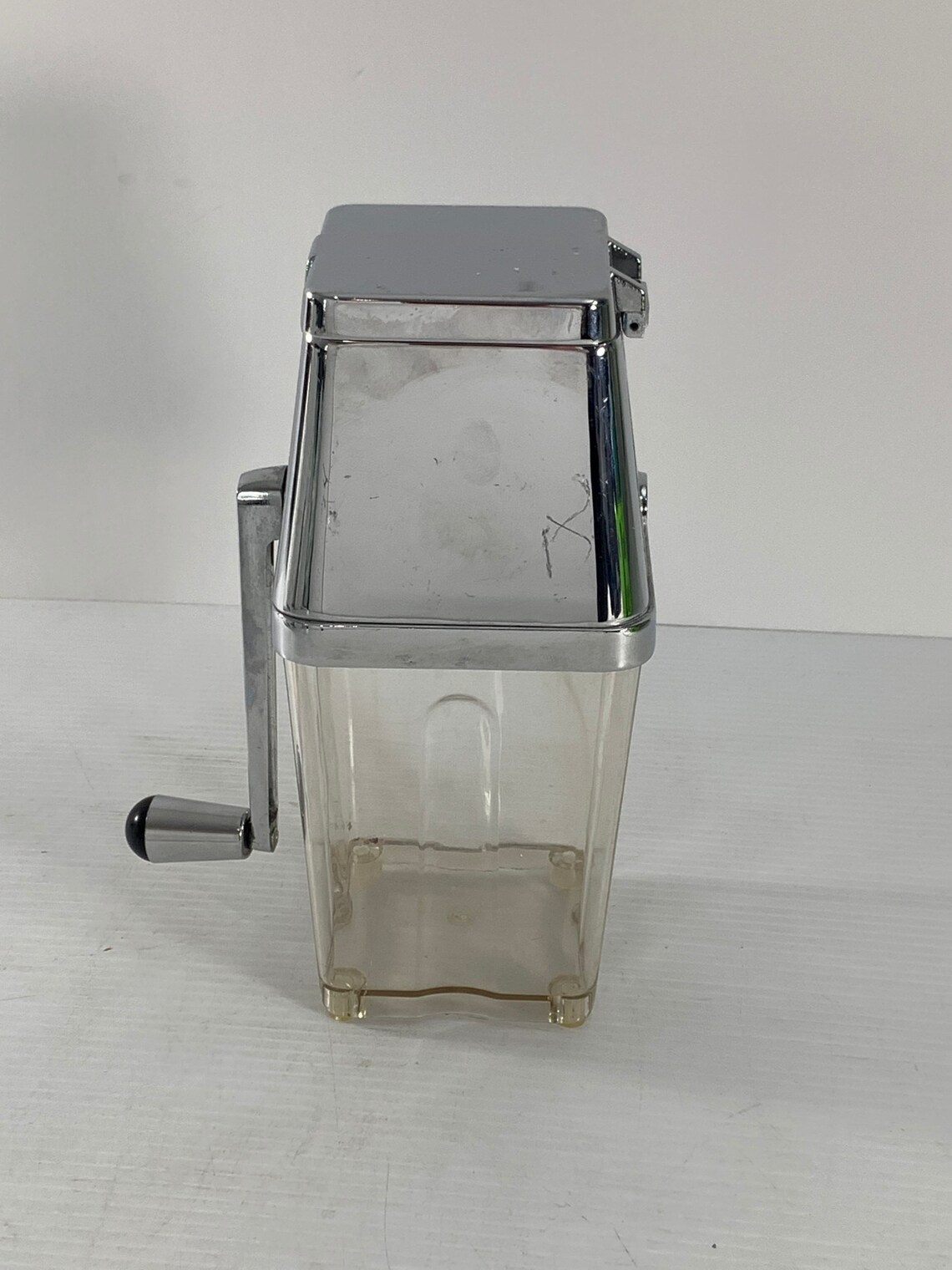 Metrokane Tabletop Ice Crusher Hand Crank Manual Chrome Top Etsy