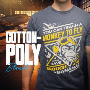 Pilot Shirt, Aviation Gift, Vintage Aviation Shirt, You Can Teach A Monkey to Fly, Pilot T Shirt, Pilot Tee, Gifts for Pilots