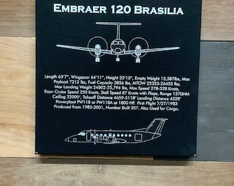 Embraer 120 Brasilia Airplane Art: Engraved Aviation Wall Decor
