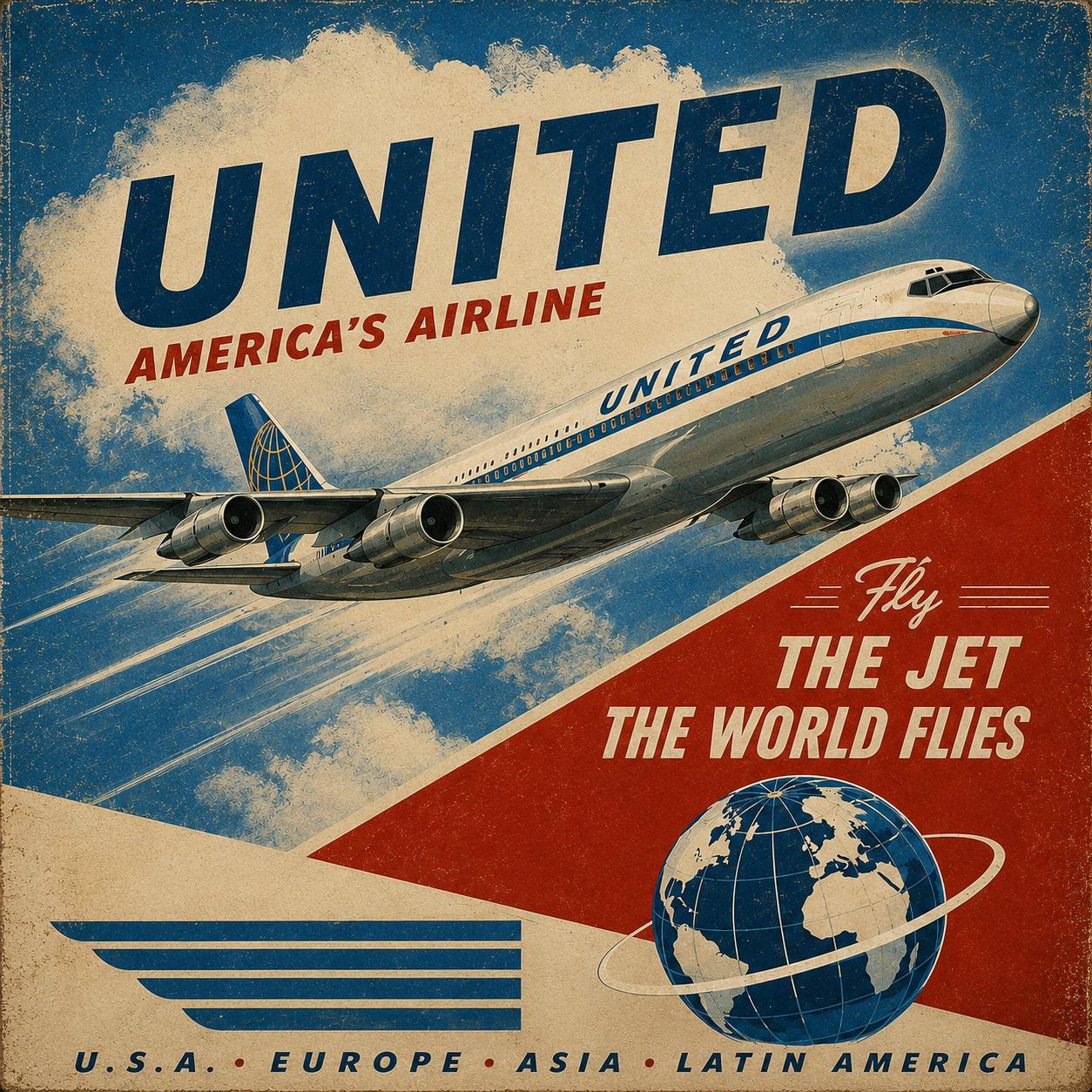 Vintage United Airlines Sign - Etsy