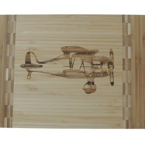 Vintage Airplane,  Aviation Theme,  Bamboo Cutting Board, For Pilots and Flight Attendants