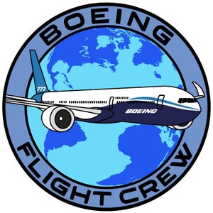 B-777 Flight Crew Sticker, Airplane Sticker, Aviation Sticker, Pilot Sticker, Boeing 777, Flight Crew, Decals for Pilots, Pilot Gift