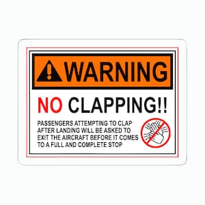 Aviation Warning Decal, No Clapping on Landing Sticker, Pilot Sticker, Funny Gifts for Pilots, Airline  Pilot , Airplane Decals