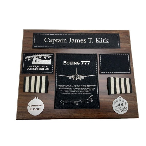 Airline Pilot Retirement Gift Customized Gift for Aviators, Commercial, Pilot Gifts, Vintage Airline All Aircraft Jets Wood Leather Unique