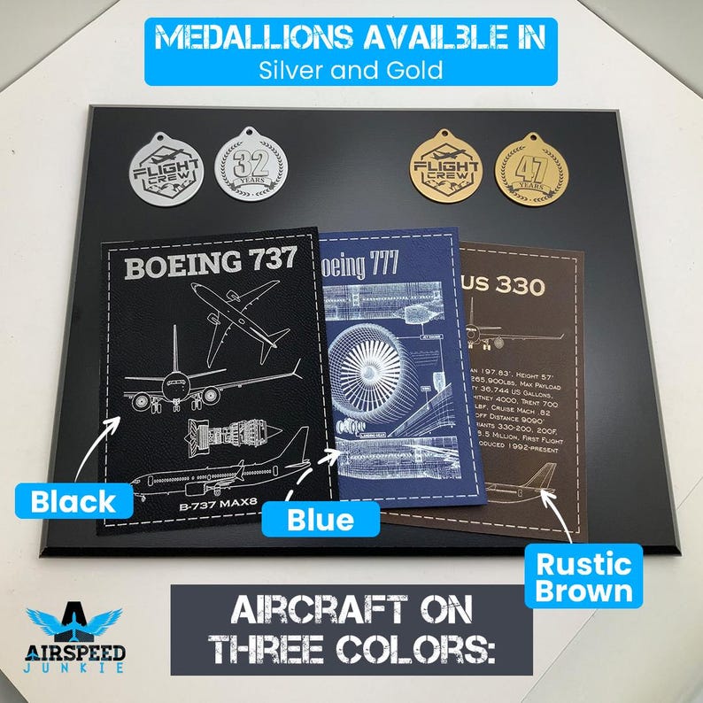 Airline Pilot Retirement Gift Customized Gift for Aviators, Commercial, Pilot Gifts, Vintage Airline All Aircraft Jets Wood Leather Unique image 5